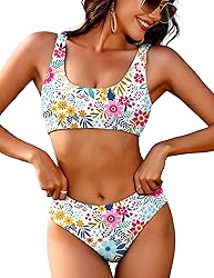 AI'MAGE Women Ribbed Bikini Sets Sporty Swimsuits