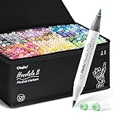 Ohuhu Refillable 320 Colors Alcohol Markers Brush Tip- Double Tipped Alcohol-based Art Sketch Marker Set for Artist Adults Coloring Illustration - Honolulu B of Ohuhu Markers -Brush & Fine Dual Tips