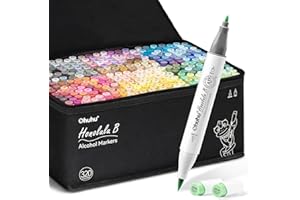 Ohuhu Refillable 320 Colors Alcohol Markers Brush Tip- Double Tipped Alcohol-based Art Sketch Marker Set for Artist Adults Coloring Illustration - Honolulu B of Ohuhu Markers -Brush & Fine Dual Tips
