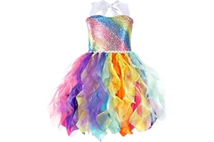 TAO-GE Christmas Tutu Dress for Girls Sequin Tulle Fairy Ball Dresses for Toddler Kid Little Girl Fancy Sparkly Birthday Outfit
