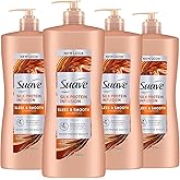Suave Silk Protein Infusion Shampoo, Sleek and Smooth, for Soft Hair and Frizz Control, 28 oz Pack of 4