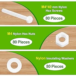 Pzsmocn 240 Pieces/80 Sets M4*40 mm Plastic White