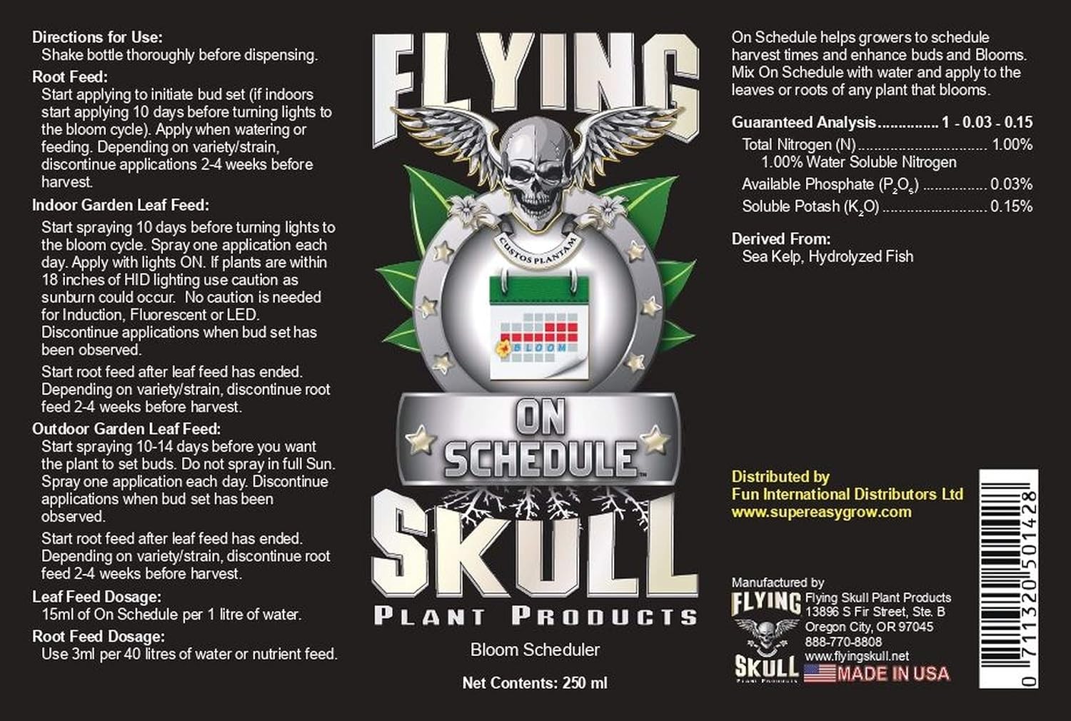 Flying Skull On Schedule Bloom Scheduler 250ml - Image 3