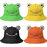 Geyoga 4 Pack Frog Bucket Hats Wide Brim Cute Fisherman Cotton Frog Hat for Sun Protection Outdoor Sports