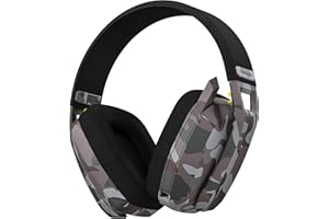 BINNUNE 7.1 Wireless Gaming Headset with Microphone for PS 4, PS 5, PC, NS, Mac, 2.4GHz Bluetooth Gaming Headphones with Crys