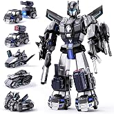 Transform Toys for Boys 4-6 6-8, Magnetic Robot Toys 4 5 6 Year Old Boy | Construction Trucks for Kids, Stem Building Toys for 4 5 6 7 8 Boy, Christmas Birthday Gift for 3 4 5 6 7 8 Year Old Boys