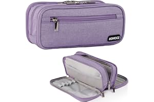 Koncci Pencil Case, Handheld 3 Compartments Large Capacity Pencil Case, Pencil Box Pouch Stationery Bag Kids Adults Teen, Por