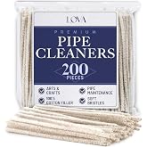 LOVA Soft Bristle Tobacco Pipe Cleaners, 200 Count 6-Inch 100% Cotton Stem Cleaning Brushes with Flexible Wire for Pipe Stems, Mouthpieces, Reusable Straws &amp; Narrow Tubes