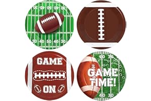 JCTHKUKU 48 Pcs Football Party Paper Plates, 7" Disposable Colorful Dessert Plates for Sports Game Theme Birthday Decoration Supplies