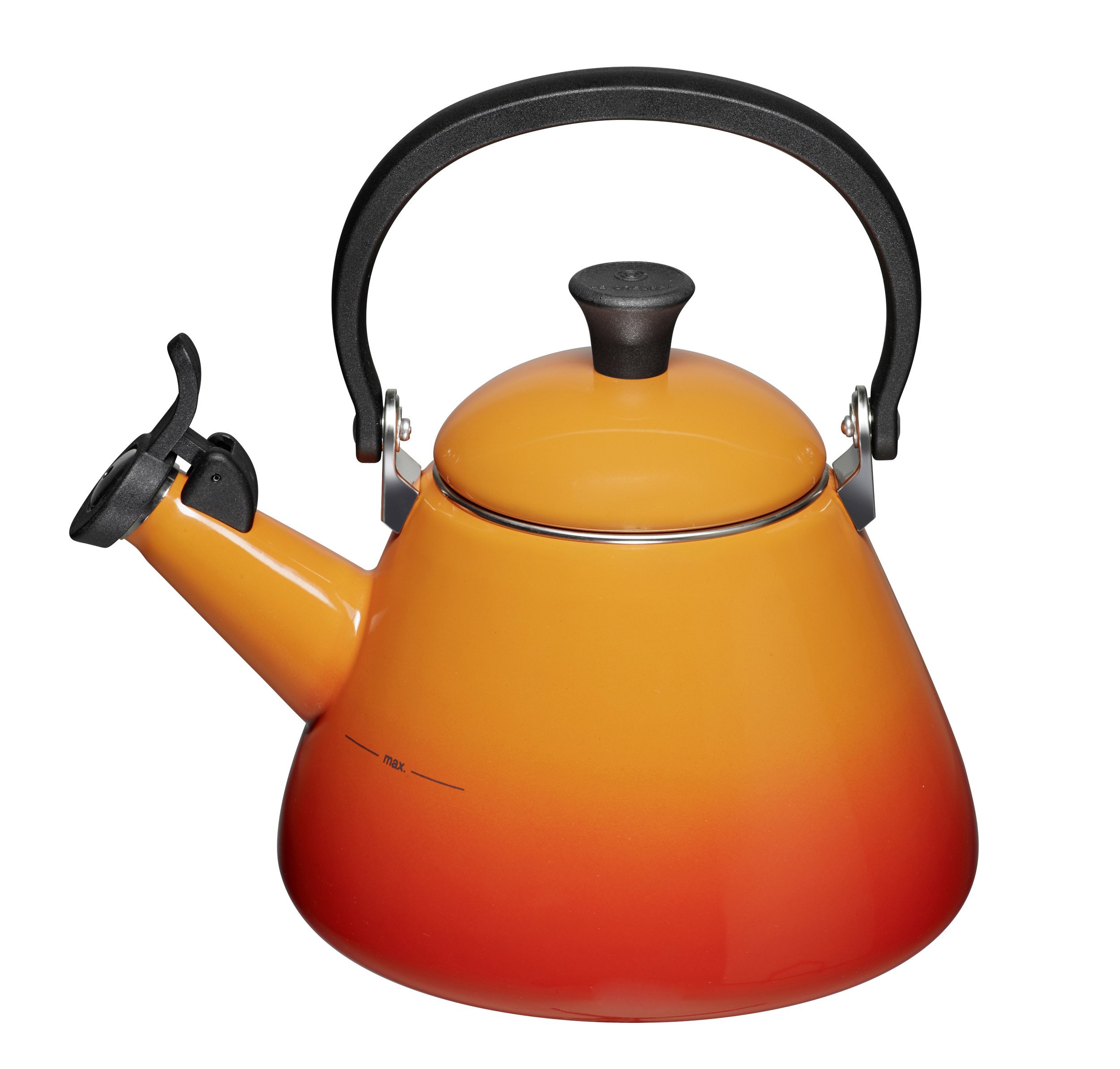 Le Creuset Kone Stove-Top Kettle with Whistle, Suitable for All Hob Types Including Induction, Enamelled Steel, Capacity: 1.6 L, Volcanic, 92000200090000