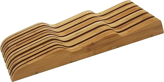 Amazon Com In Drawer Bamboo Knife Block Organizer And Holder
