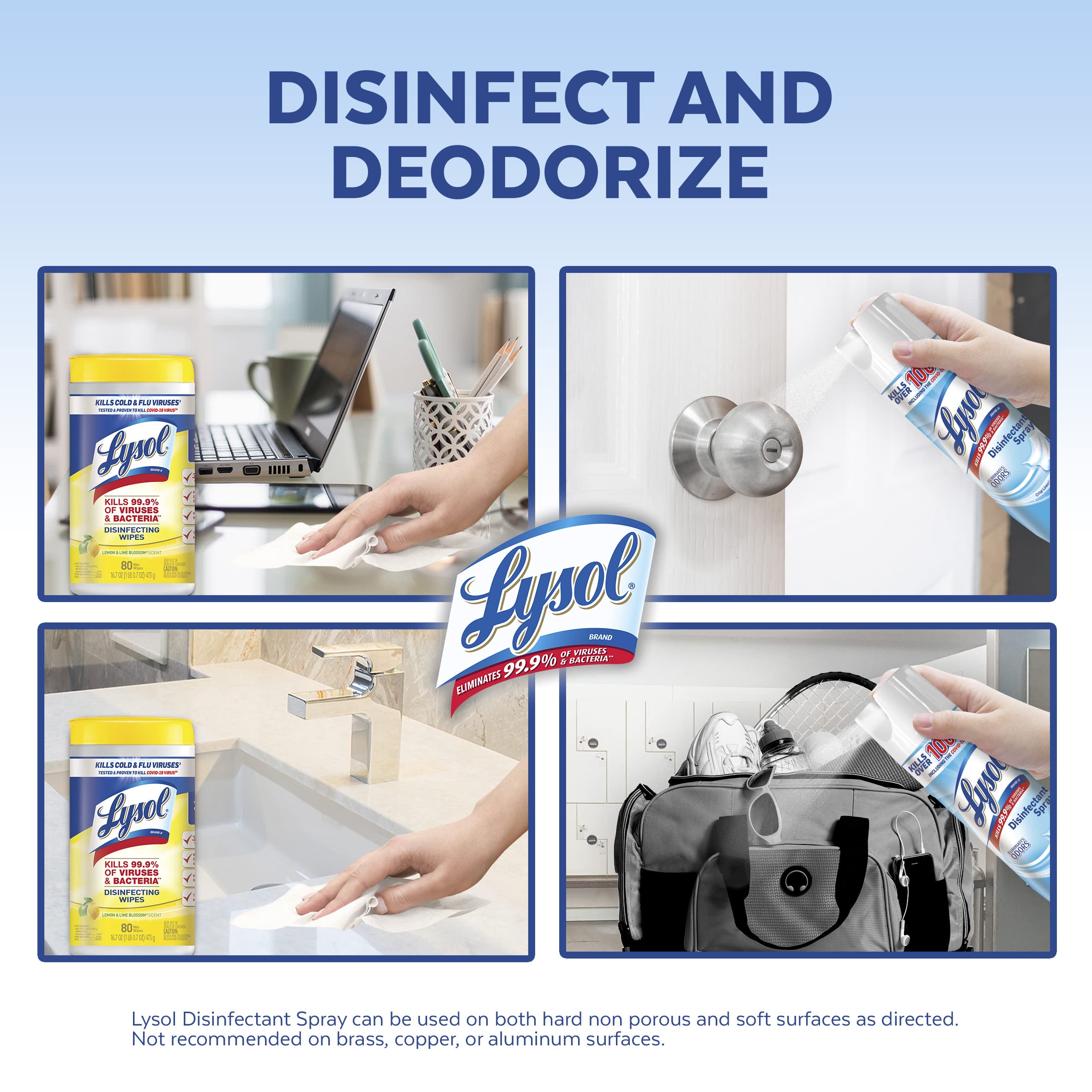 Lysol Disinfectant MultiSurface Cleaning Wipes, Lemon and Lime Blossom