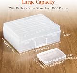 Lifewit Photo Storage Box 4x6 Case 18 Inner Boxes Clear 13.83 x 11.16 in view 3