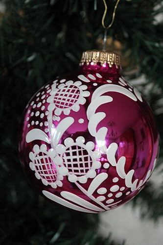 Boule De Noël En Verrerose Brillant8cmalsaceprénom