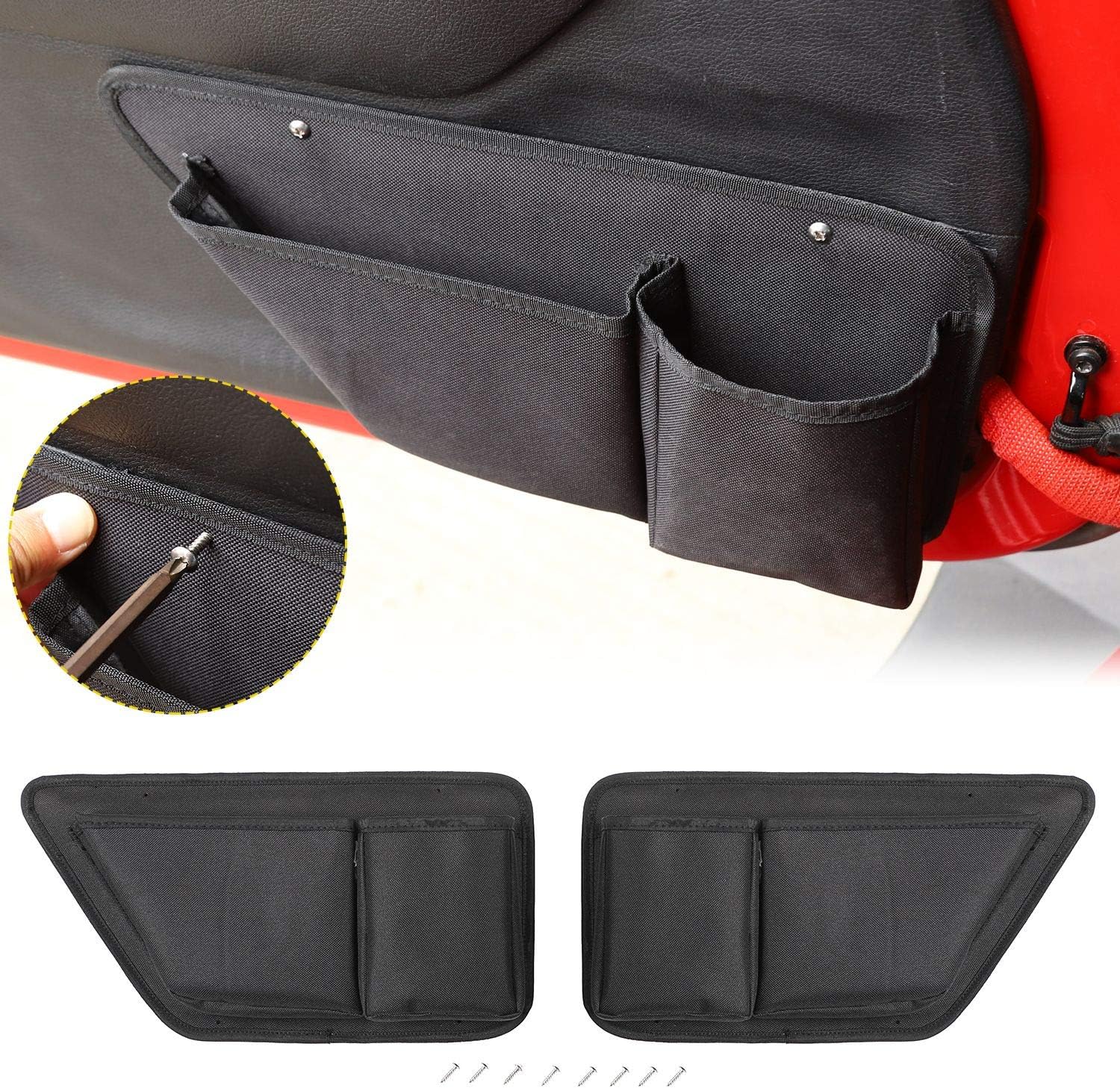 JeCar Door Pockets Front Door Storage Pouches Durable