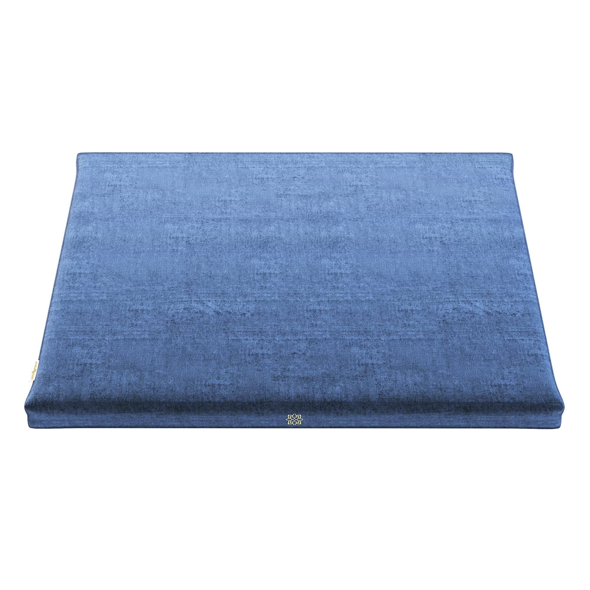 Photo 1 of Mindful Modern Velvet Zabuton Meditation Mat - Luxurious Meditation Cushion Pillow with 100% Cotton Filling - Enjoy Better Posture and Greater Comfort for Zafu or Bench (Royal Navy)