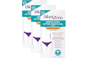 Bikini Zone Medicated After Shave Gel Lidocaine Razor Bump Relief, 1 Oz, 3 Pack