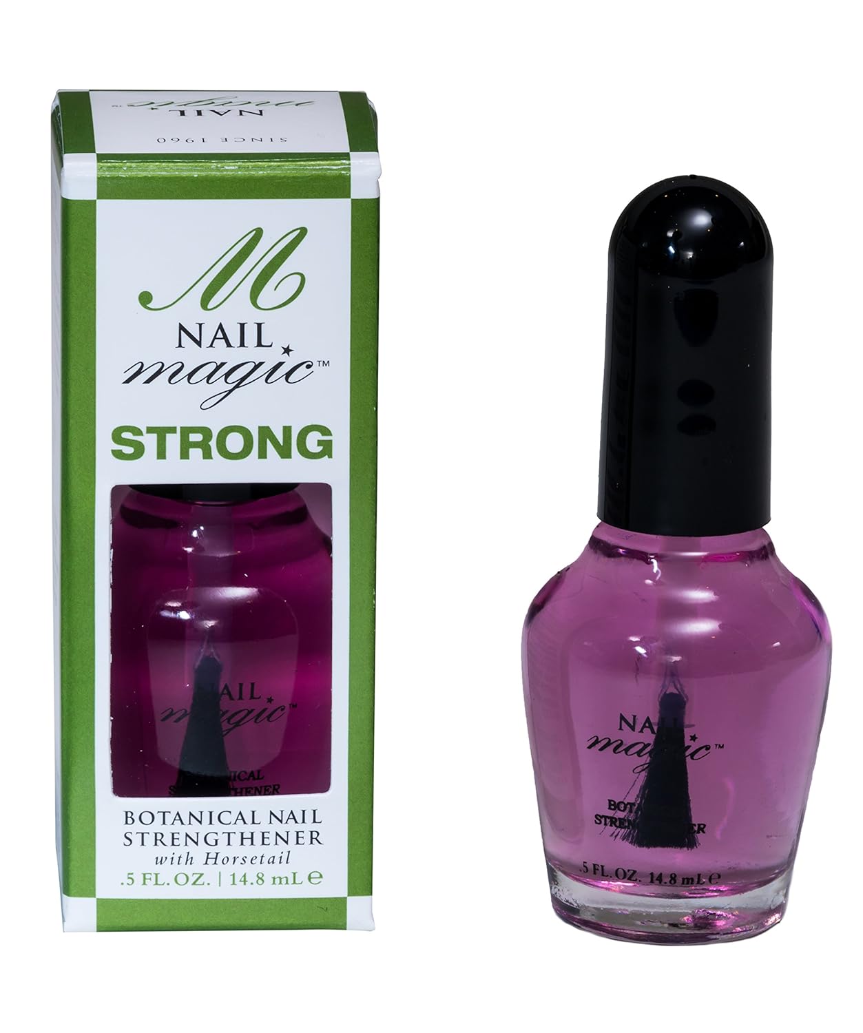 Nail Magic Fingernail Strengthener, Strengthen Brittle Nails with this Silica Rich Horsetail herb Botanical Nail Strengthener, Toluene Formaldehyde and DBP Free - 0.5 fluid ounces : Beauty