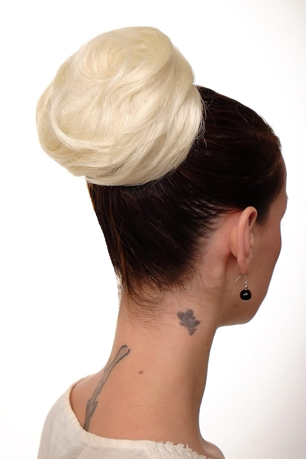 WIG ME UP Haarteil Dutt Haarknoten Bun 60er Jahre Vintage Look Schwarz sehr groß NHA 004C 2 Amazon Beauty