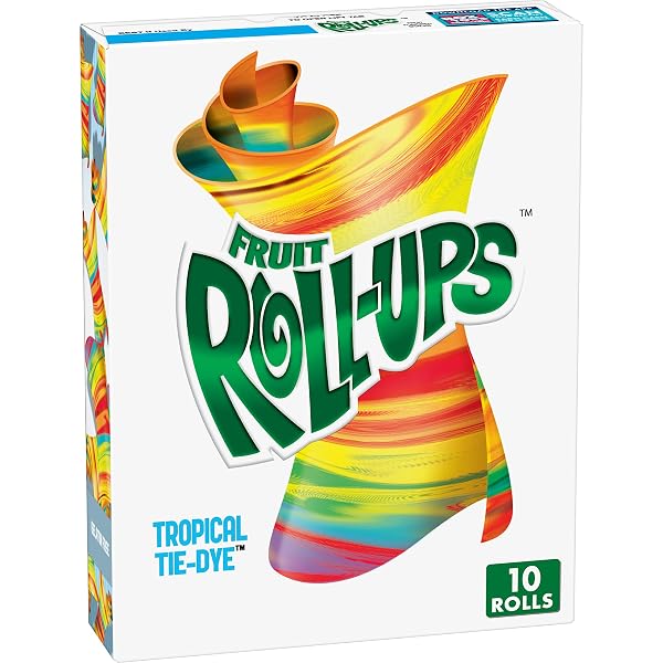 FRUIT ROLL-UPS FRUIT FLAVORED SNACKS, TROPICAL TIE-DIE, 0.5...