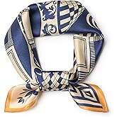 SHIROUYU 100% Mulberry Silk Scarf 21 "x 21" Square - Neck Scarf - Women Men Small Square Pocket Scarf - With Gift Packed
