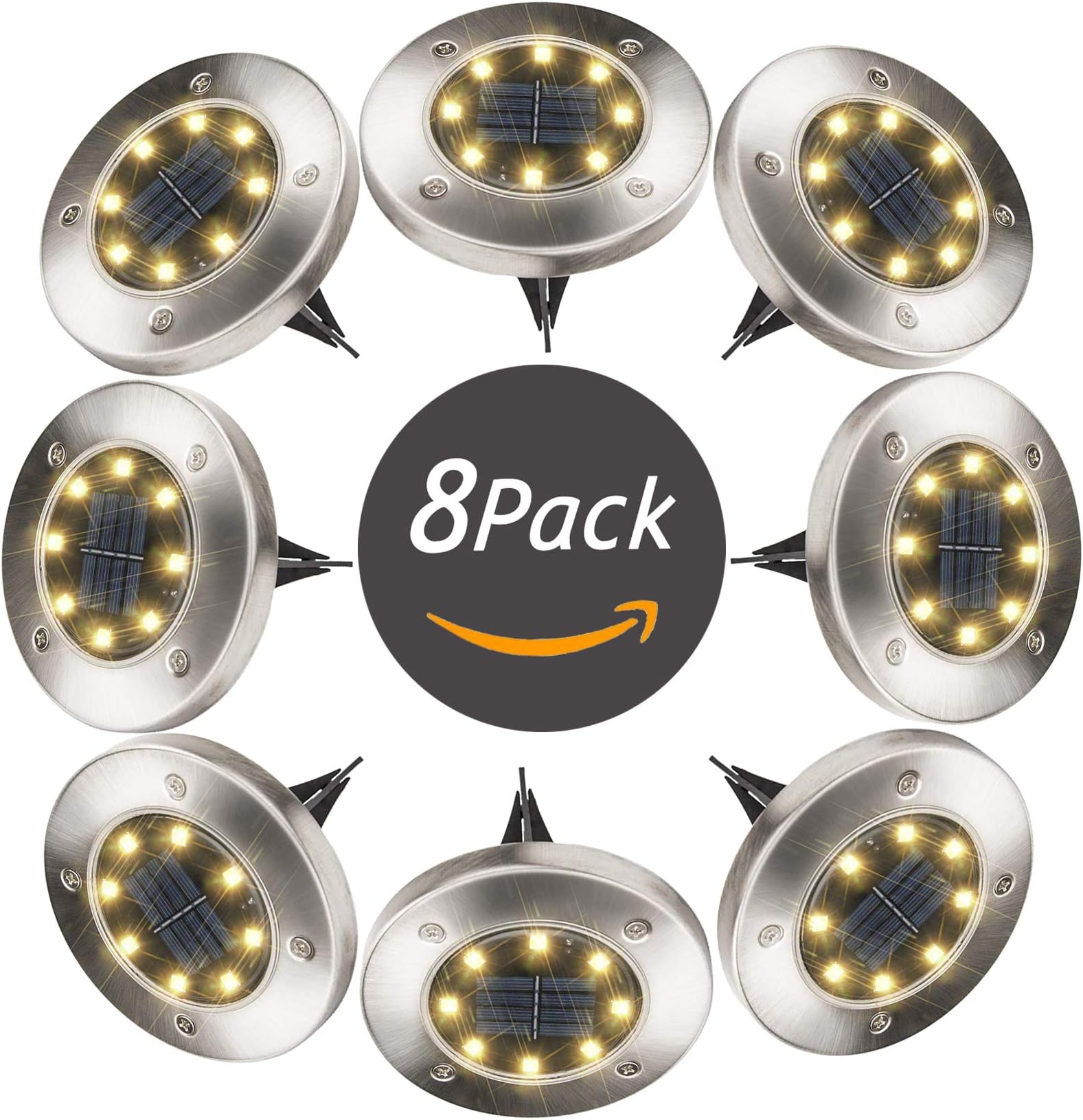 16Pack, Solar Garden Lights Outdoor,Solar Ground Lights, Solar Disk Lights Waterproof Bright In-Ground Lights, Landscape Lights for Lawn,Patio,Pathway,Yard,Deck,Walkway,Sidewalk (16Pack)