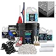 Epoxy Floor Kit for Concrete - USA Made - 2X Thicker, Industrial Grade, Residential & Commercial. 300-400 sq ft or 600 sq ft Kits. Many Styles (Medium Gray with Soapstone Marble Flake, 600 ft²)