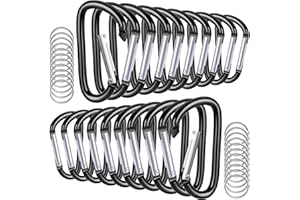 SIFNIEA 20 Pack 3" Aluminum Carabiner Clip, Large D Ring Carabiners Keychain Clip Spring Snap Hooks, Carabiner for Keys, Dog Leash, Outdoor Camping Hiking Accessories
