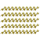 ONLYKXY 50 Pieces Gold Twist ties, Glitter Golden Bows Tie, Twist Tie for Gifts Treat Food Storage Bags