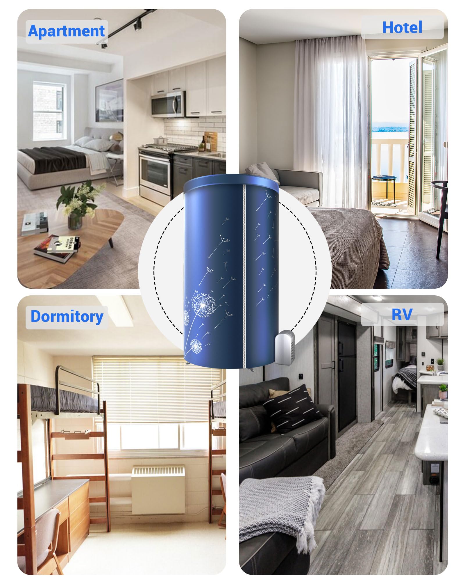 Portable Dryer, 46Inch-1000W Portable Clothes Dryer for Apartments, Portable Dryers Machine with Storage Bag, Mini Clothes Dryers for Travel, Home, RVs