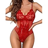 Avidlove Sexy Lingerie for Women One Piece Lingerie Deep V Teddy Babydoll Sexy Lace Bodysuit