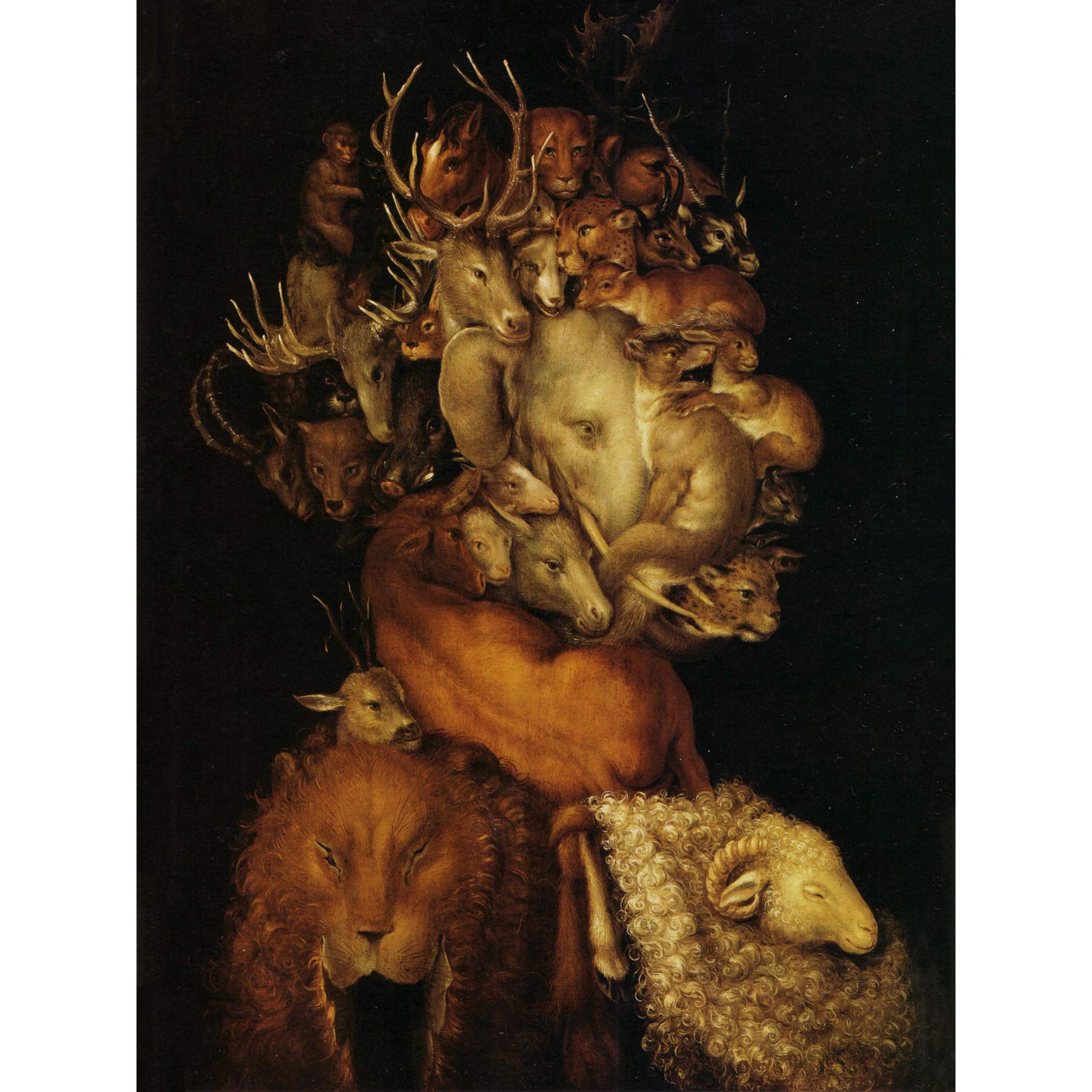 Artery8 Arcimboldo Earth Land Animals Portrait Surreal Painting Large Wall Art Poster Print Thick Paper 18X24 Inch
