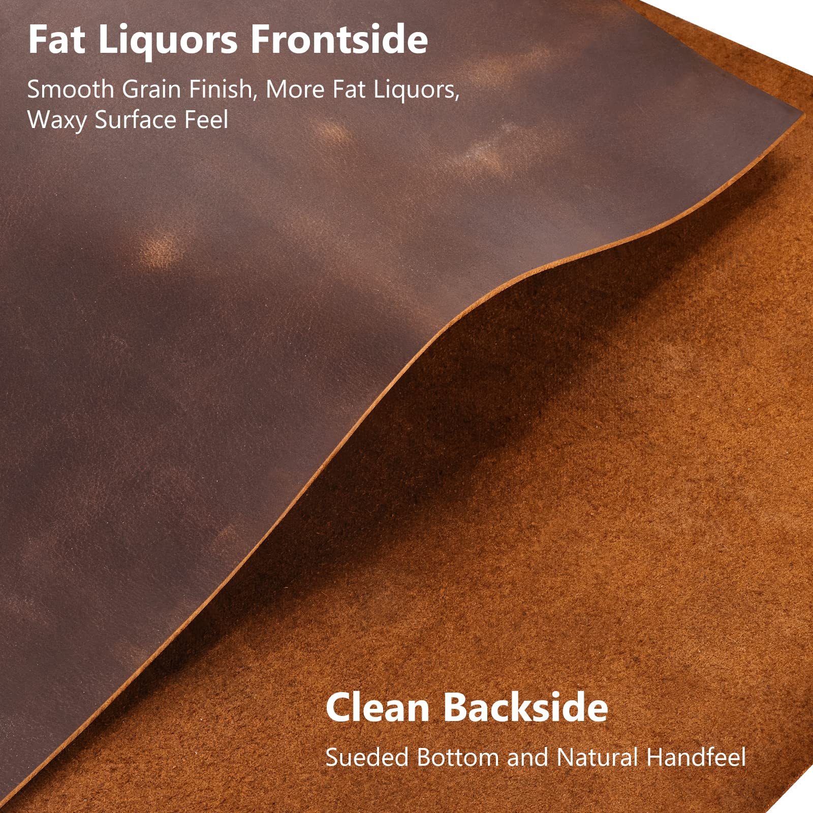 Genuine Leather Tooling Sheets 1.8-2.0MM Thick Genuine Top Full Grain Oil Tan Crazy Horse Cowhide Leather Sheets for Crafts Tooling Sewing Wallet Earring Hobby (Dark Brown, 8