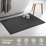 KEPLIN Non-Slip Microfibre Bath Mat 50x80cm Grey Soft Plush view 4