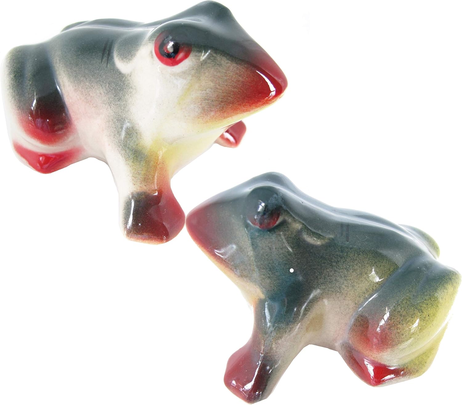 Ceramic Floating Frog for Pond - Enchanted Garden Decorations - Water Fountain Outdoor Fairy Garden Accent - 4 Inches, Set of 2 (2 Frogs - Moss Green)