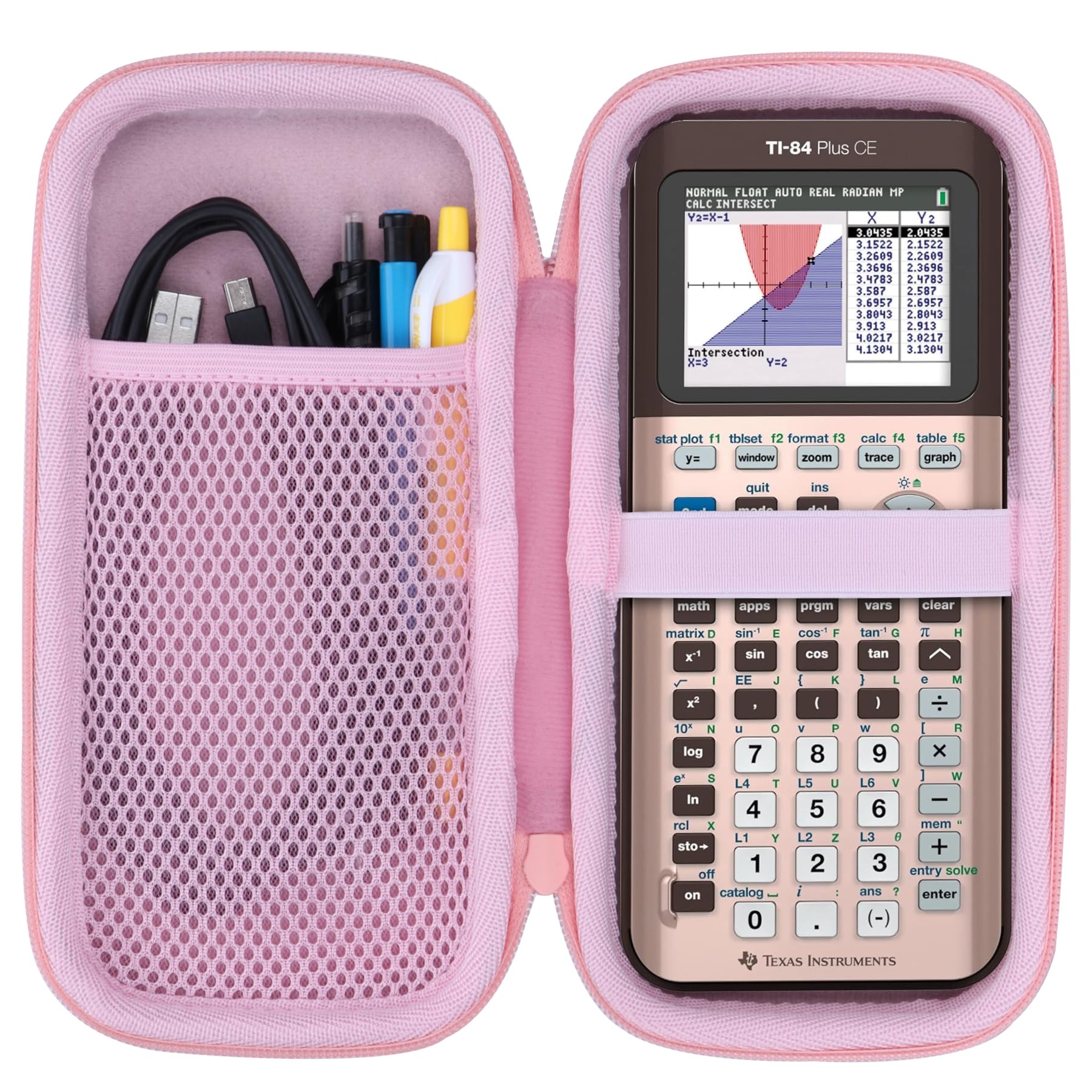 Photo 1 of Lebakort Hard Case Compatible with Texas Instruments TI-84 Plus CE/TI-84 Plus/TI-Nspire CX II CAS/TI-Nspire CX II/TI-83 Plus/TI-89 Titanium/TI-85 / TI-86 Color Graphing Calculator (Rose Gold)