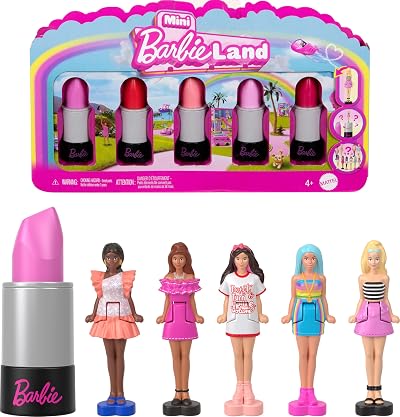 Barbie Mini BarbieLand 5-Pack Fashionistas Dolls 1.5 inch Lipstick Tubes JBD26