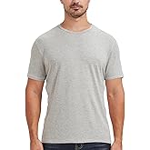 netdraw Men's Ultra-Soft Viscose Bamboo Cotton T-Shirt, Crew Neck Short Sleeve Casual Lounge Dressy Undershirt Tee