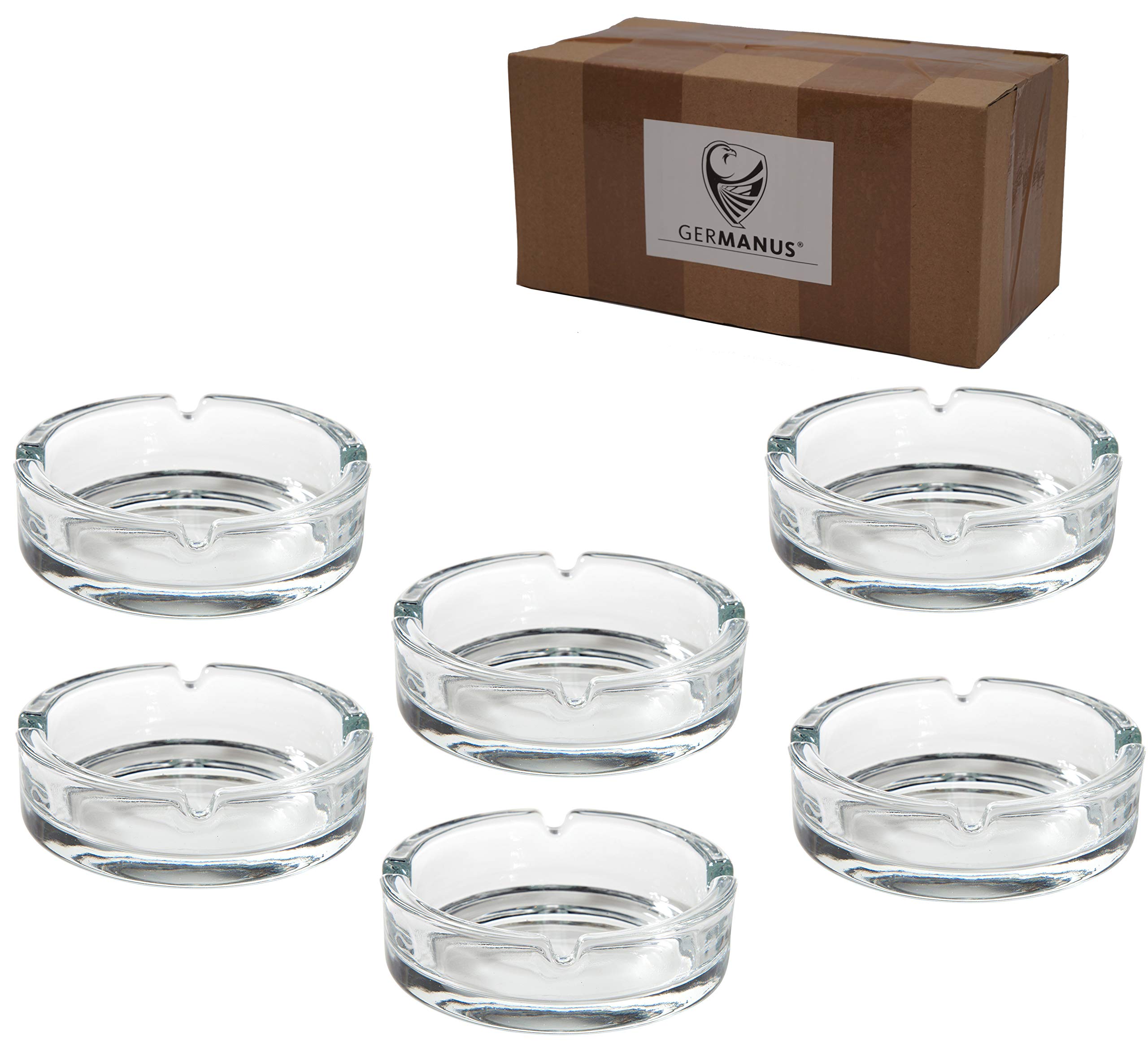 6 x GERMANUS Ashtrays from Glass for Cigarettes