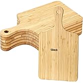 Lounsweer 6 Pcs Thicken Cutting Board Bulk Wood Board for Chopping Serving Charcuterie Material for Laser Engraving Mother' Day Wedding Housewarming Gift
