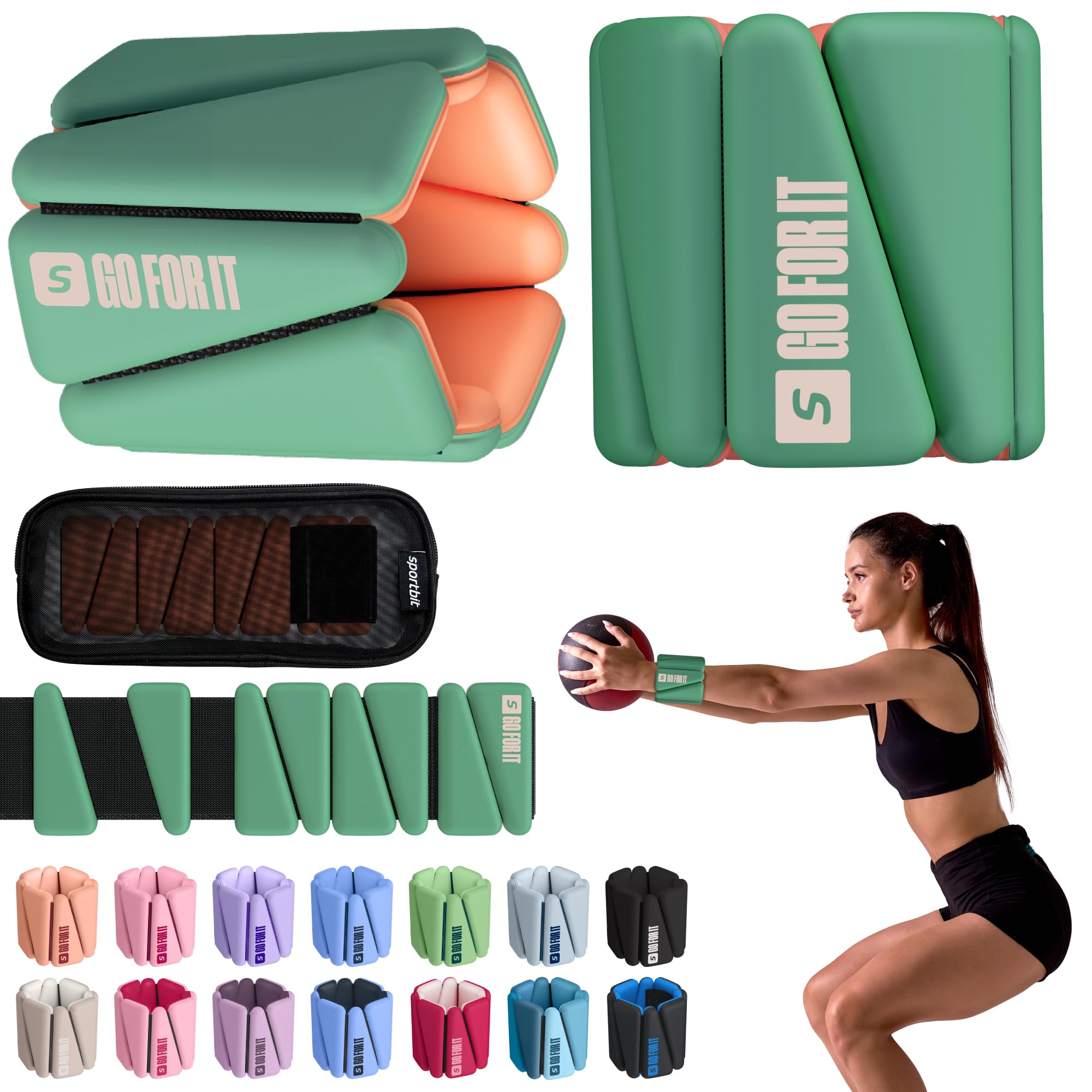 Photo 1 of SPORTBIT Yoga Starter Kit for Women – Adjustable Wrist & Ankle Weights Set of 2 (1LB Each) Weighted Bracelets for Yoga, Pilates, Cardio, Running, Home Gym & Strength Training