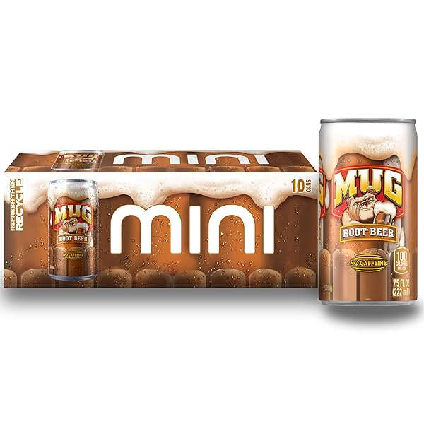 MUG ROOT BEER SODA, 7.5 OUNCE MINI CANS, 10 PACK