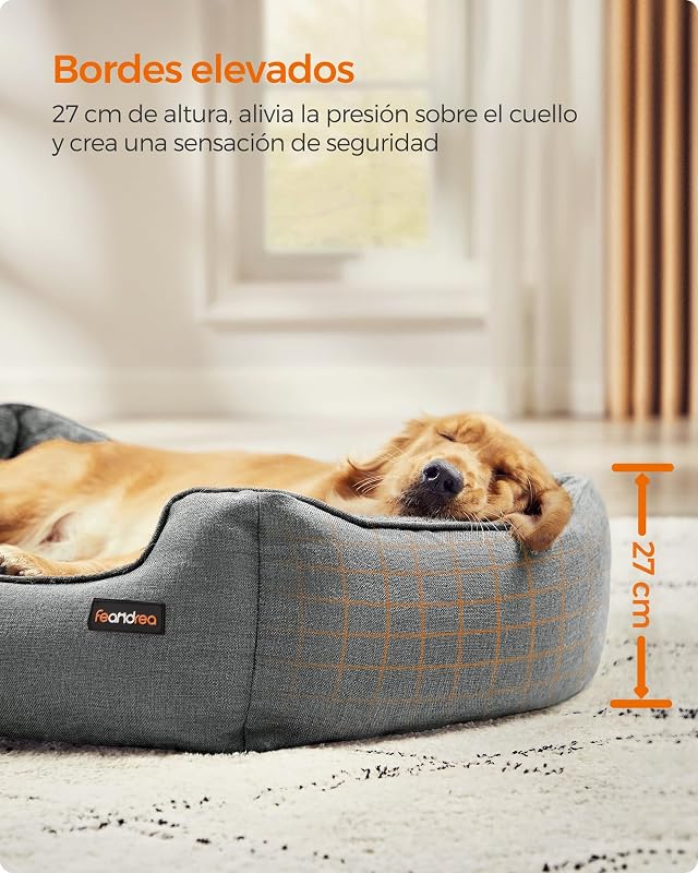 Cama para cães, bordas elevadas, 110 x 75 x 27 cm