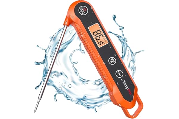 TempPro Digital Instant Read Meat Thermometer for Grilling Waterproof Kitchen Food Thermometer with Calibration Backlight Bak