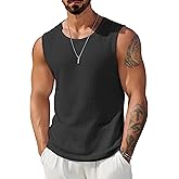COOFANDY Mens Casual Tank Tops 2 Pack Waffle Knit Sleeveless Shirt Breathable Tank Shirts Summer Muscle Tee