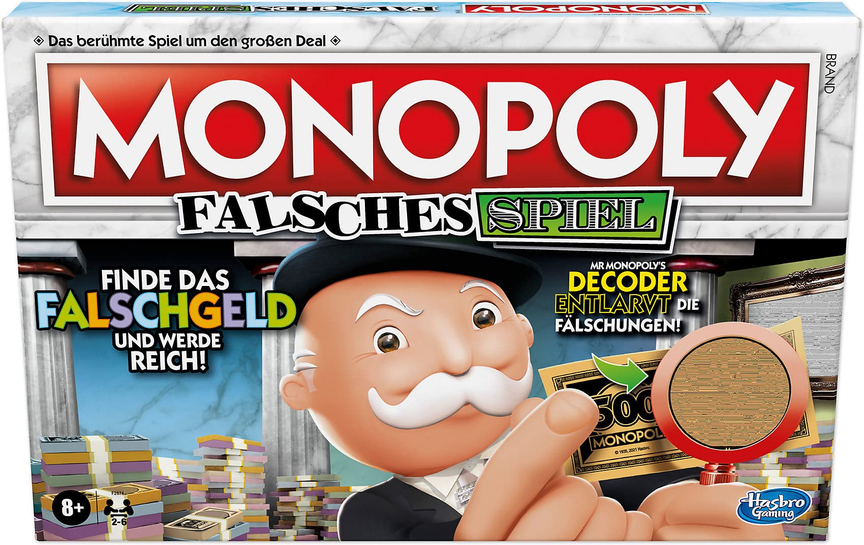 Hasbro F2674100 False Game for Families and Children Aged 8+ with Mr Monopolys Decoder for 2 6 Players