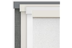 AOSKY Linen Roller Blinds Shades for Indoor Windows Pull Down Cordless Blackout Black Out Window Shade 58 inch Blinds for Home Linen