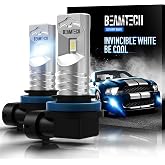 BEAMTECH H11 Fog Light Bulb, 3200 Lumens 6500K 1:1 Size Plug and Play of 2 | Super Bright,Xenon White,Non-polarity