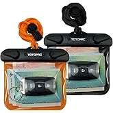 TOTOPAC 2Pack Waterproof Car Key FOB Case Floating Wallet Pouch for Remote Keys ID Credit Card Cash Money Submersible Dry Bag Holder (2, Black + Orange)