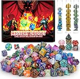 QMay Mystery Dice 42 Pcs Polyhedral Dice with 6 Display Tubes 7‑Die Sets view 1